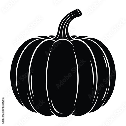 Black Silhouette of a Pumpkin squash gourd