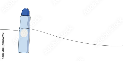 A simple illustration of a spray bottle with a rounded blue cap