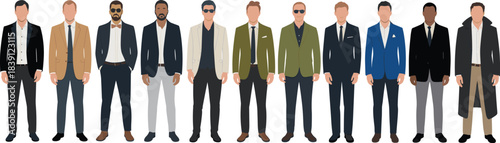 Ultimate Vector Collection of Diverse People Jumping, Dancing, Ballroom Silhouettes, and Men's Formal/Business Fashion Poses, Illustrating Joy and Style.