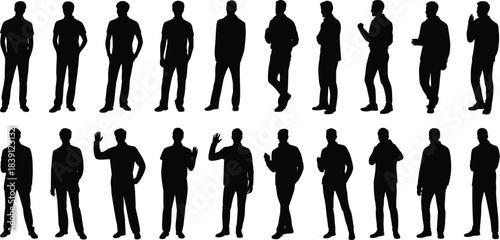 Massive Diverse Vector Set of People Jumping, Dancing, Ballroom Silhouettes, and Men's Fashion/Business Poses, Illustrating Celebration, Joy, and Style.