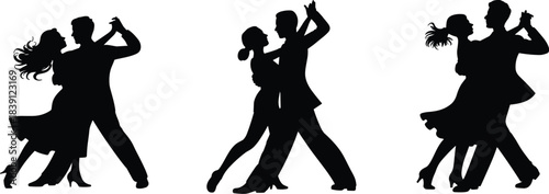 Ultimate Vector Collection of Diverse People Jumping, Social Dancing, and Performing Ballroom Silhouettes, Illustrating Joy, Freedom, and Celebration.