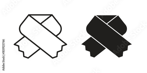 Scarf icons, Line vector. solid symbol set