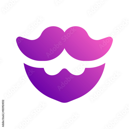 beard glyph gradient icon