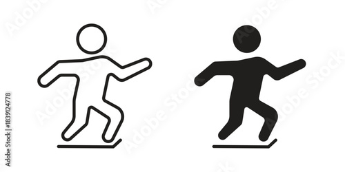 Skating icons, Line vector. solid symbol set