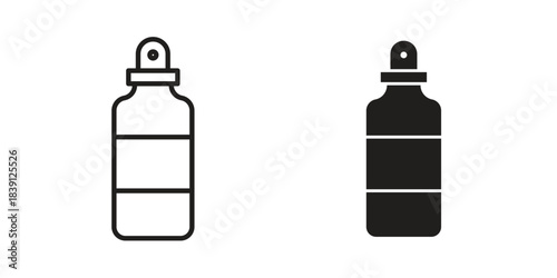 Spray can icons, Line vector. solid symbol set