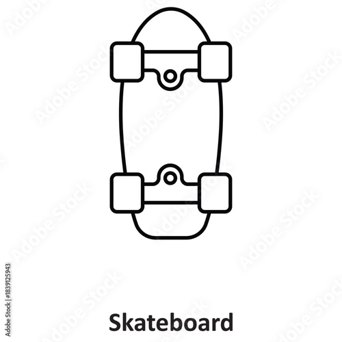 Skateboard Vector icon which can easily modify or edit
