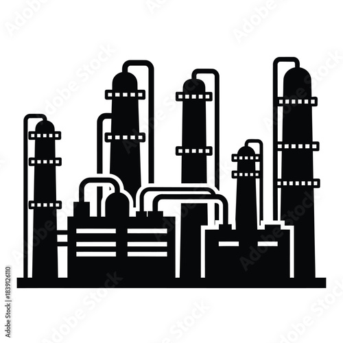 Industrial Refinery Plant Silhouette industry factory