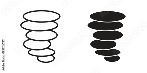 Tornado icons, Line vector. solid symbol set