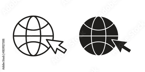 Url icons, Line vector. solid symbol set