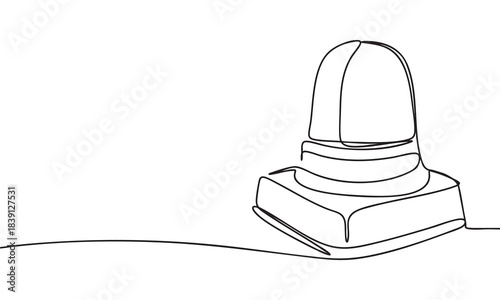 Continuous Line Art of an Alarm Car Light