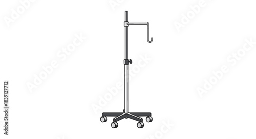 Medical IV stand with wheels for hospital use  