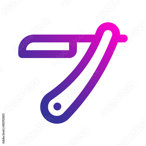 straight razor line gradient icon