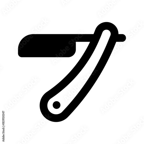 straight razor solid line icon