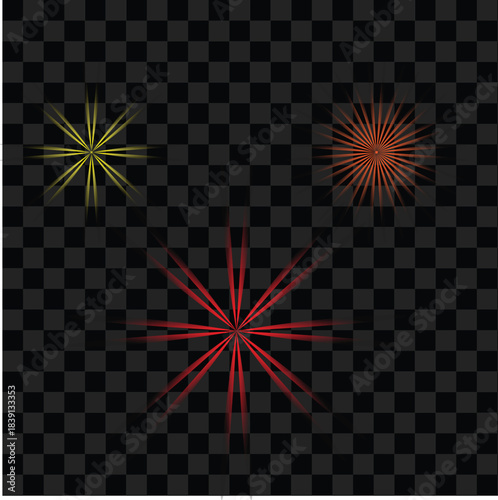Glowing Star Effects and Light Burst Elements
