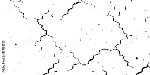 Crack and scratched grunge dust wall urban background texture vector. crack cement wall texture. black textured grainy cracked ground lines isolated on white. distressed overlay grainy texture.