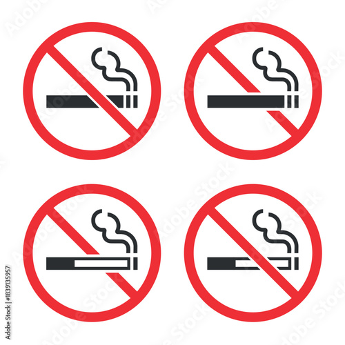 Free Download No smoking sign set, smoking is prohibited - GFXLoad