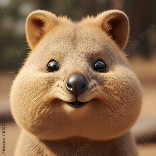 Close-up of a Smiling Quokka - A Heartwarming Portrait of Happiness.