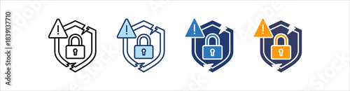 Security Incident Icon Set Multiple Style Collection