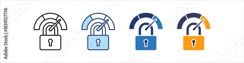 Strong Password Icon Set Multiple Style Collection