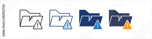 Data Breach Icon Set Multiple Style Collection