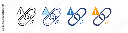 Suspicious Link Icon Set Multiple Style Collection