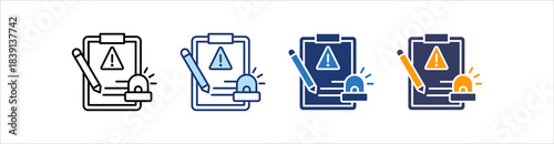Incident Report Icon Set Multiple Style Collection