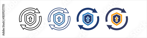 Security Update Icon Set Multiple Style Collection