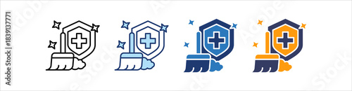 Cyber Hygiene Icon Set Multiple Style Collection
