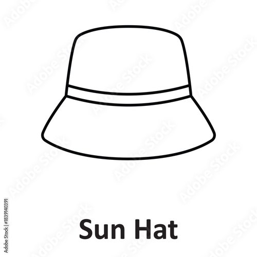 Sun Hat Vector icon which can easily modify or edit