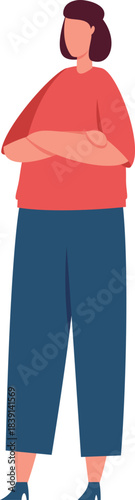 Confident female professional standing with folded arms