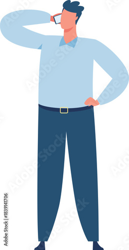 Professional man making call with mobile phone