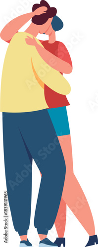 Young couple embracing showing love and affection