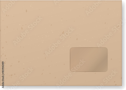 Kraft paper envelope with transparent window mailing letter