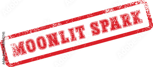 Moonlit Spark red grungy rubber stamp texture on clean isolated surface