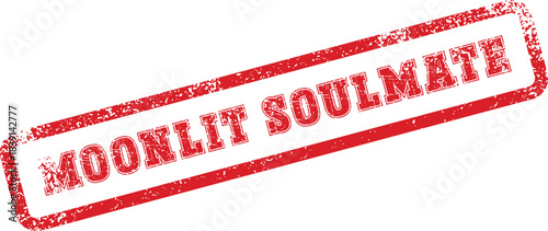 Moonlit Soulmate red grungy rubber stamp texture on clean isolated surface