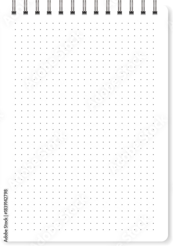 Dot grid notebook paper with spiral binding