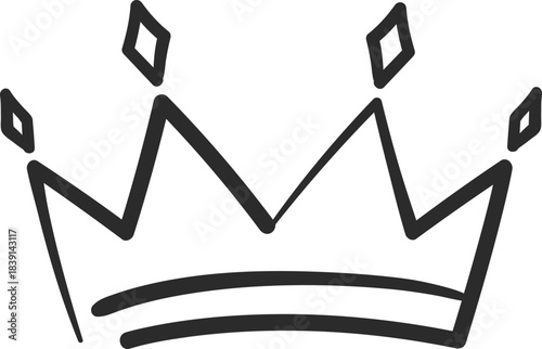 Hand drawn crown icon representing royalty success