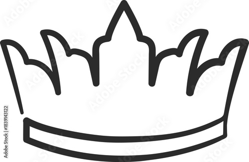 Hand drawing crown symbolizing royalty leadership and success concept
