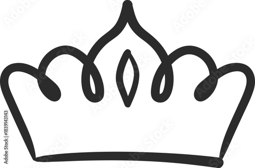 Hand drawn crown icon representing leadership and success