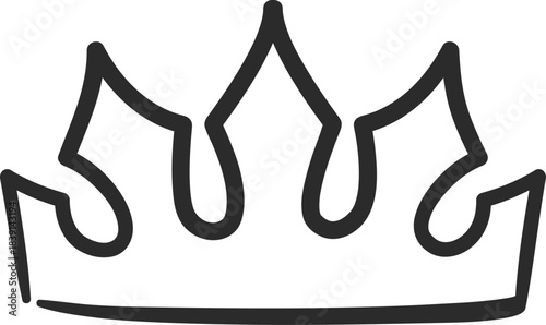 Hand drawn crown outlining a symbol of royalty