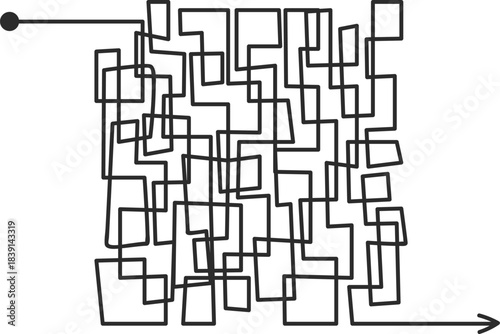 Navigating complex winding path from start to finish