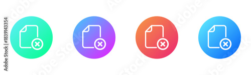 File Rejected Icon Gradient Multiple Style Vector Illustration 