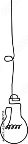 Continuous line drawing light bulb symbolizing innovation idea