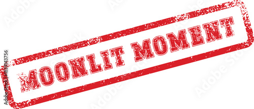 Bold red MOONLIT MOMENT rubber stamp for significant occasions and memorable events