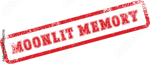 Distressed red MOONLIT MEMORY rubber stamp perfect for nostalgic and commemorative themes