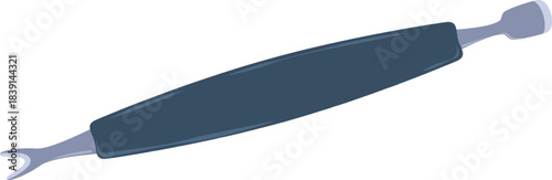 Stainless steel manicure tool pushing cuticles and cleaning nails