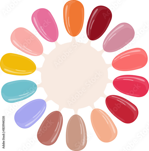 Nail polish color palette offering many options