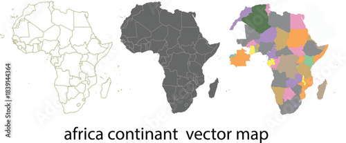 A detailed, high-quality Africa continent vector map, built with precise country borders and a clean, minimalist outline — perfect for design, education, research, or travel-themed projects.