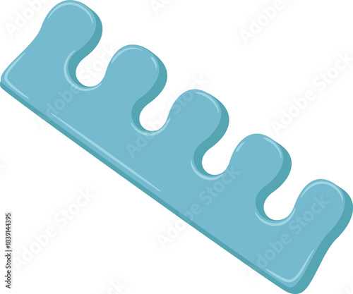 Blue toe separator isolating toes for pedicure beauty