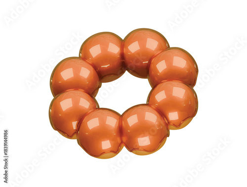 caramel mochi donut icon 3d illustration render